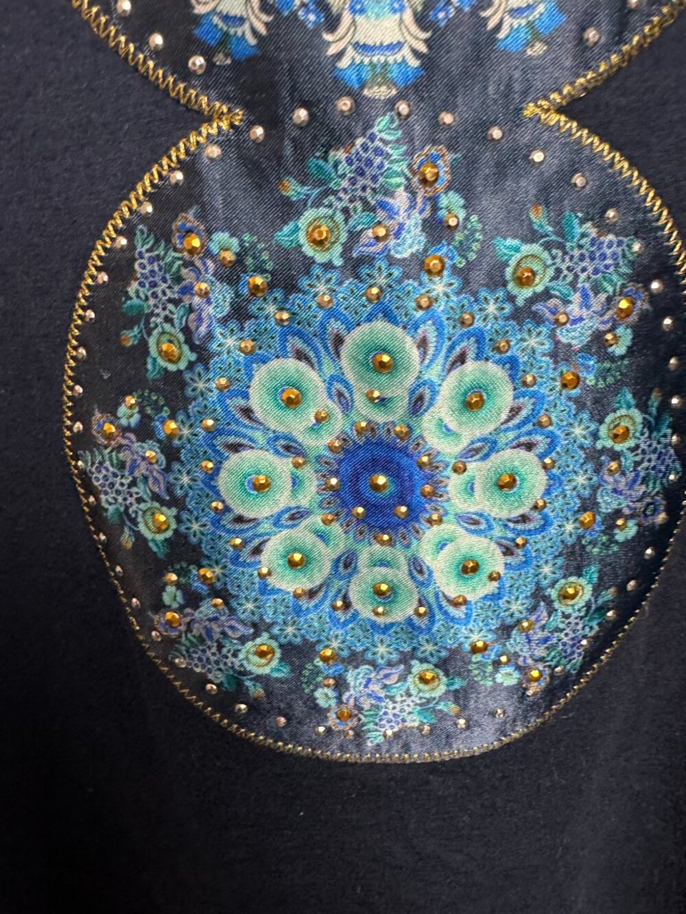 Desigual Long Sleeve Navy Tunic Blouse Mandala Viscose Cotton - Picture 7 of 13